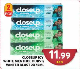Grand Hyper Market CLOSEUP ICY WHITE MENTHOL BURST/ WINTER BLAST 2X75ML offer