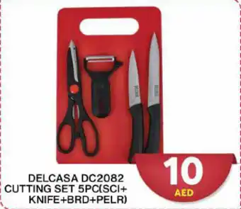 Grand Hyper Market DELCASA DC2082 CUTTING SET 5PC(SCI+ KNIFE+BRD+PELR) offer