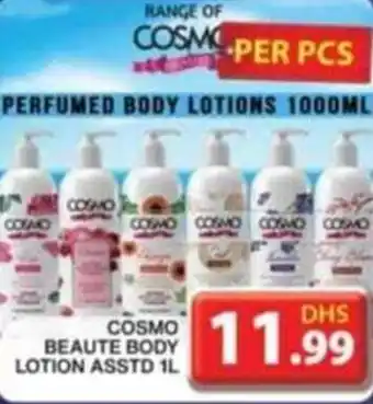 Grand Hyper Market COSMO BEAUTE BODY LOTION ASSTD 1L offer
