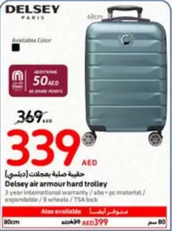 Carrefour Delsey air armour hard trolley offer
