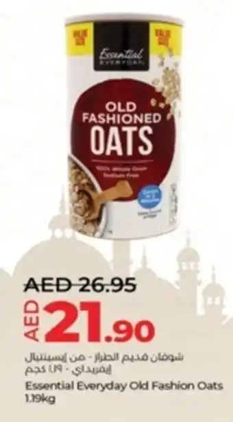 Lulu Hypermarket Essential Everyday Old Fashion Oats 1.19kg offer
