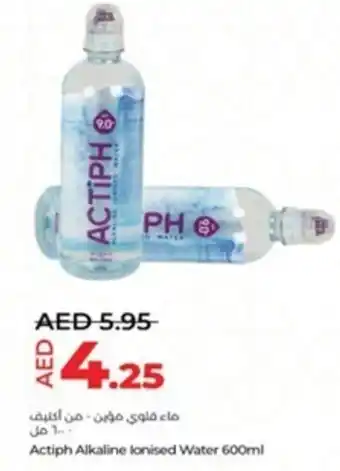 Lulu Hypermarket Actiph Alkaline lonised Water 600ml offer