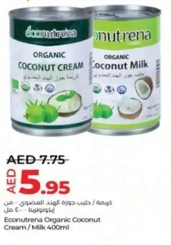 Lulu Hypermarket Econutrena Organic Coconut Cream Milk 400ml offer