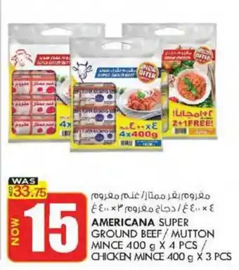 KM Trading AMERICANA SUPER GROUND BEEF/MUTTON MINCE 400 g X 4 PCS / CHICKEN MINCE 400 g X 3 PCS offer
