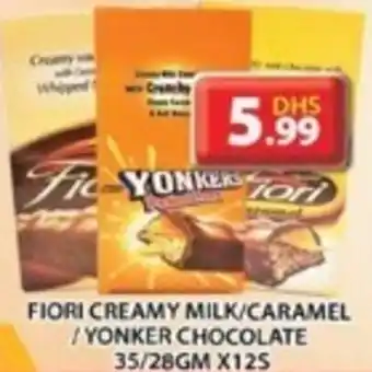 Grand Mall Sharjah FIORI CREAMY MILK CARAMEL YONKER CHOCOLATE 35 28GM X125 offer