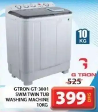 Grand Mall Sharjah GTRON GT 3001 SWM TWIN TUB WASHING MACHINE 10KG offer