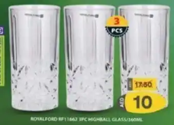 Grand Mall Sharjah ROYALFORD RF11662 3PC HIGHBALL GLASS 360ML offer