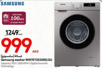 Carrefour Samsung washer WW70 T3020BS GU offer