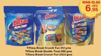 Choithrams Tiffany Break Crunch Fun 314 gms Tiffany Break Double Treat 286 gms Tiffany Break Crunch Fun 313.5 gms offer