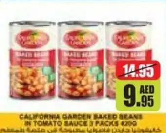 Choithrams CALIFORNIA GARDEN BAKED BEANS IN TOMATO SAUCE 3 PACKS 470G offer