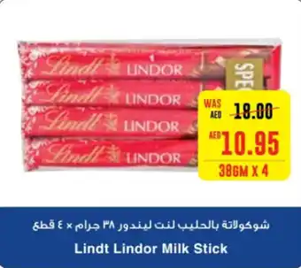 Spar Lindt Lindor Milk Stick 38GM X 4 offer