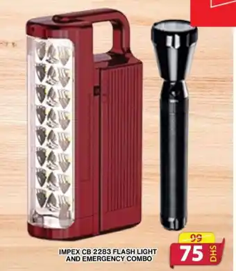Grand Hyper Market IMPEX CB 2283 FLASH LIGHT AND EMERGENCY COMBO offer