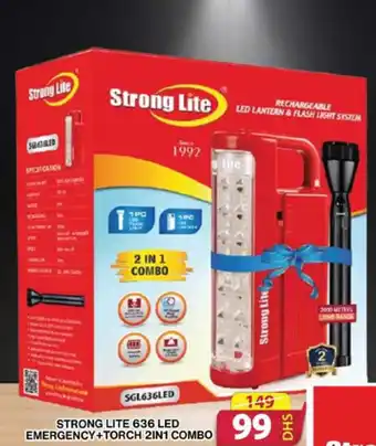 Grand Hyper Market STRONG LITE 636 LED EMERGENCY+TORCH 2IN1 COMBO offer