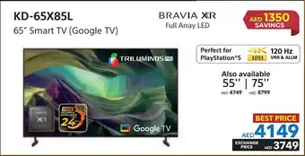 Sharaf DG BRAVIA XR Full Array LED 65" Smart TV (Google TV) offer