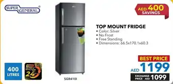 Sharaf DG SUPER GENERAL TOP MOUNT FRIDGE 400 LITRES offer