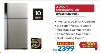 Sharaf DG 2 DOOR REFRIGERATOR RV760PUK7K1BSL offer