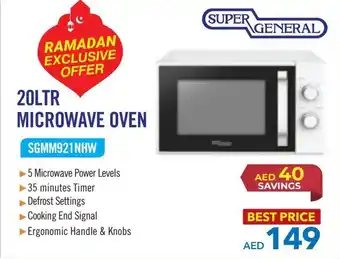 Sharaf DG SUPER GENERAL 20LTR MICROWAVE OVEN offer