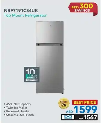 Sharaf DG Top Mount Refrigerator 466L offer