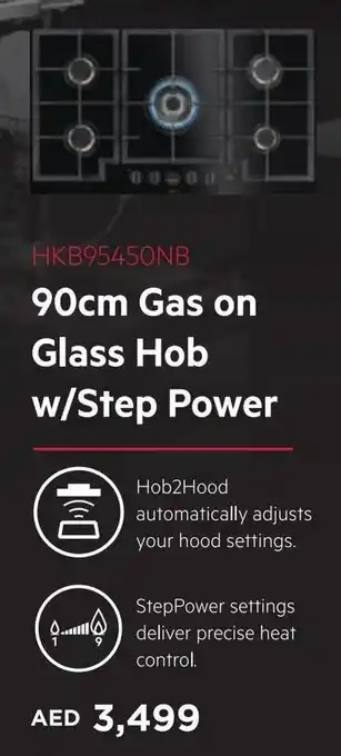 Sharaf DG 90cm Gas on Glass Hob w/ Step Power offer