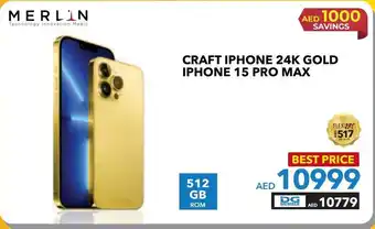 Sharaf DG MERLIN CRAFT IPHONE 24K GOLD IPHONE 15 PRO MAX offer