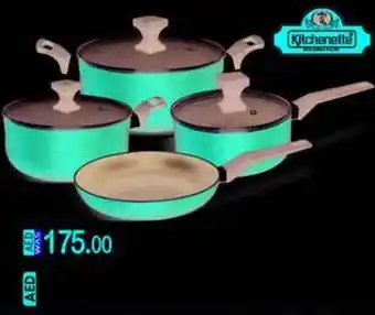 KM Trading KITCHENETTE 8 PCS NON STICK COOKWARE SET KN3036 offer
