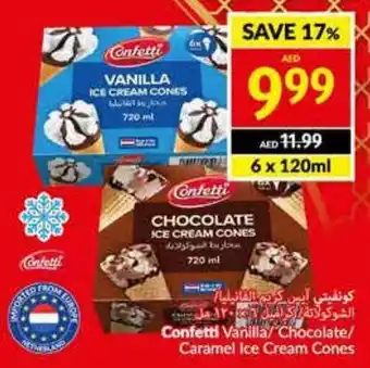 Viva Confetti Vanilla / Chocolate / Caramel Ice Cream Cones 6 x 120mL offer