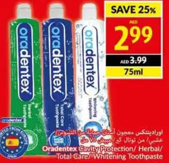 Viva Oradentex Cavity Protection/ Herbal/ Total Care/Whitening Toothpaste 75ml offer