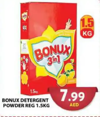 Grand Hyper Market BONUX DETERGENT POWDER REG 1.5KG offer