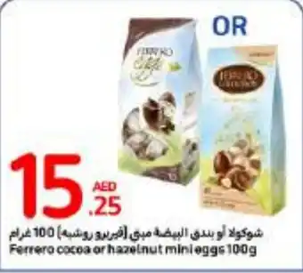 Carrefour Ferrera cocoa or hazelnut mini eggs 100g offer