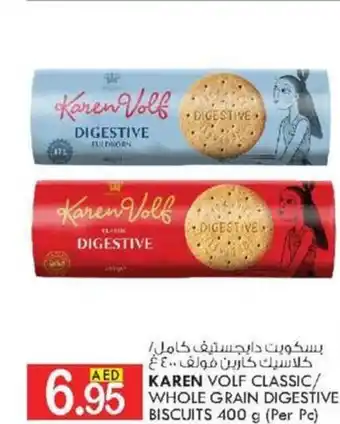 KM Trading KAREN VOLF CLASSIC/ WHOLE GRAIN DIGESTIVE BISCUITS 400 g (Per Pc) offer