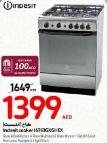 Carrefour Indesit cooker 16TG1GXGHEX offer