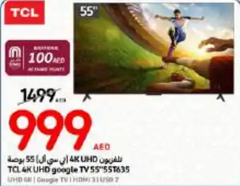 Carrefour TCL 4K UHD GOOGLE TV 55 55T635 offer