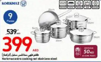 Carrefour Korkmazastra cooking set stainless steel offer