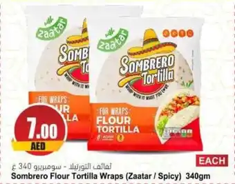 Almaya supermarket Sombrero Flour Tortilla Wraps (Zaatar / Spicy) 340gm offer