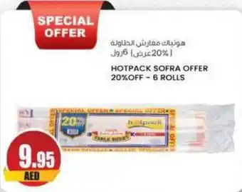 Almaya supermarket HOTPACK SOFRA OFFER 20% OFF 6 ROLLS offer