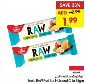 Gala Supermarket Sante RAW Fruit Bar Nuts and Chia 35gm offer