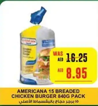 Earth Supermarket AMERICANA 15 BREADED CHICKEN BURGER 840G PACK offer