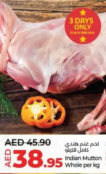 Lulu Hypermarket Indian Mutton Whole per kg offer