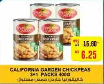 Abu Dhabi Coop CALIFORNIA GARDEN CHICKPEAS 3+1 PACKS 400G offer
