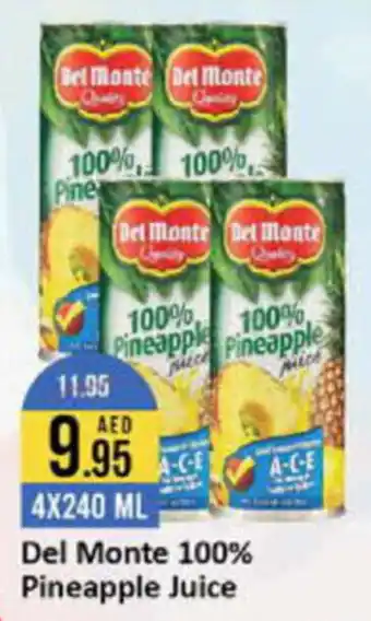 West Zone Supermarket Del Monte 100% Pineapple Juice 4X240 ML offer