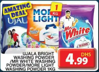 Grand Hyper Market UJALA BRIGHT WASHING POWDER /MR WHITE WASHING POWDER/MORE LIGHT WASHING POWDER 1KG offer