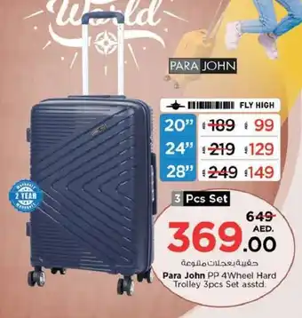 Nesto Para John PP 4Wheel Hard Trolley 3pcs Set asstd. offer