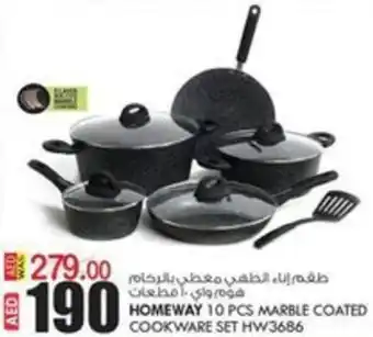 KM Trading HOMEWAY 10 PCS MARBLE COATED COOKWARE SET HW3686 offer