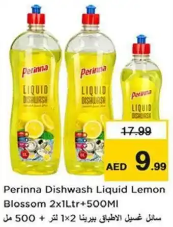 Nesto Perinna Dishwash Liquid Lemon Blossom 2x1Ltr+500MI offer