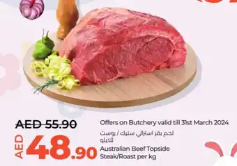 Lulu Hypermarket Beef Topside Steak/Roast per kg offer