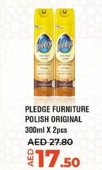 Lulu Hypermarket PLEDGE FURNITURE POLISH ORIGINAL 300ml X 2pcs offer