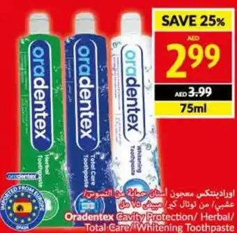 Viva Oradentex Cavity Protection/ Herbal/ Total Care/Whitening Toothpaste 75ml offer