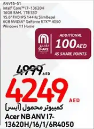 Carrefour Acer NB ANV17-13620H/16/1/6R4050 offer
