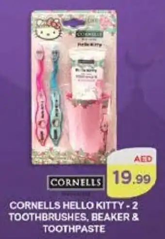 Nesto CORNELLS HELLO KITTY 2 TOOTHBRUSHES, BEAKER & TOOTHPASTE offer