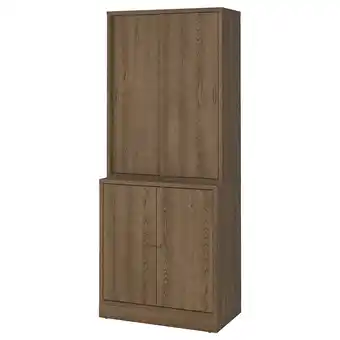 Ikea Tonstad Storage combination w sliding doors, brown stained oak veneer, 82x47x201 cm offer